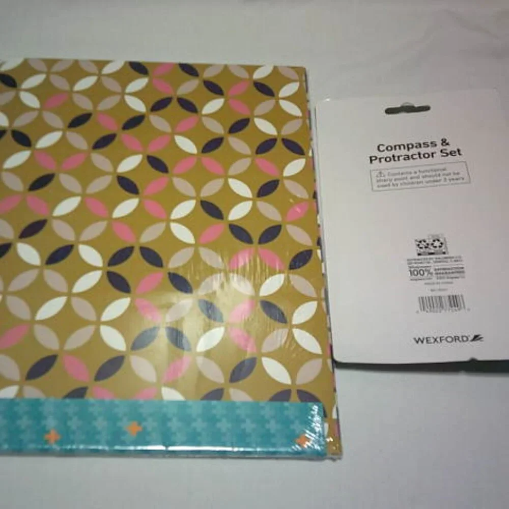 NEW LOT COMPASS & PROTECTOR SET & PEN+GEAR 9 FOLDERS PACK HOME OFFICE SCHOOL 🔥